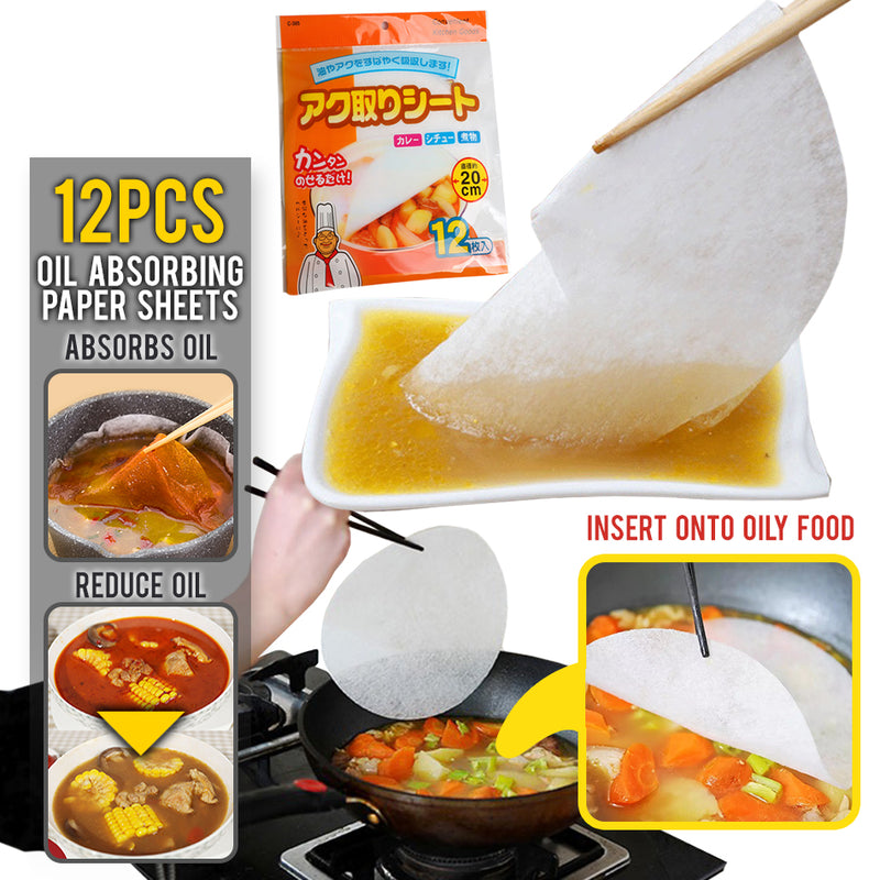 idrop 12PCS Food Oil Absorbing Thin Paper Soaking Sheet [ 20cm x 20cm ]