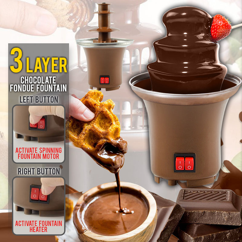 idrop 3 LAYER Mini Chocolate Fondue Fountain Heating Electric Machine (Party)