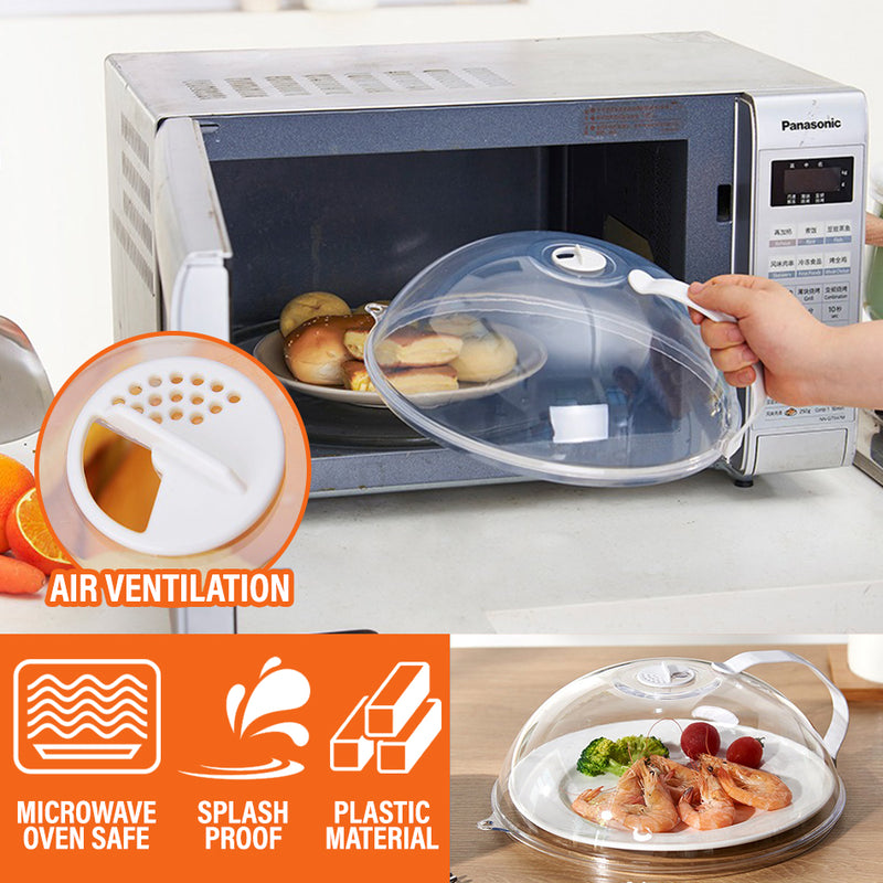 idrop 1PC Plastic Transparent Splash Proof Microwave Heat Cover