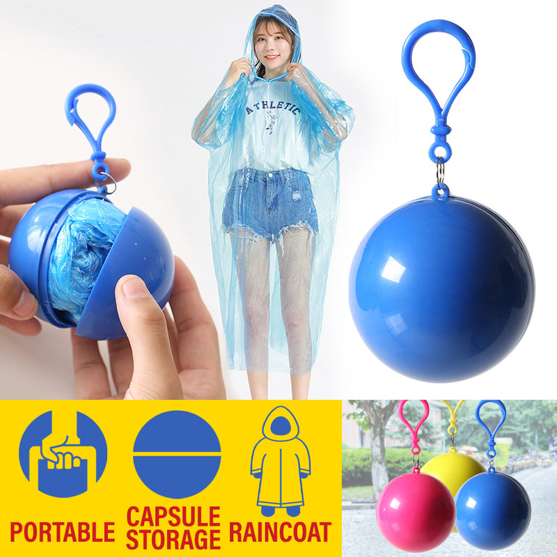 idrop Raincoat Capsule Ball - Portable Disposable Plastic Rain Coat Mini Storage