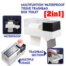 idrop 2 in 1 Wall Mount Waterproof Tissue Trash Bag Box Toilet