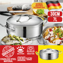 idrop 30CM Stainless Steel Flat Bottom Kitchen Hotpot