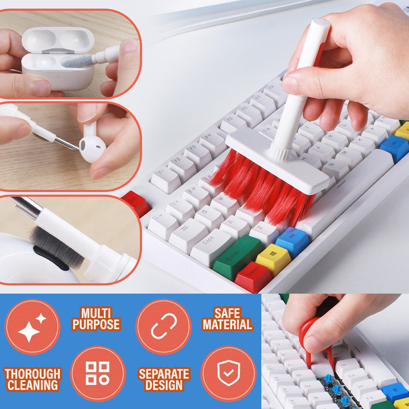 idrop [ 5 IN 1 ] Multipurpose Cleaning Brush Set for Keyboard Headphone and Notebook / Set Membersih Alat Gajet Elektronik / (1PCS)键盘耳机多用毛刷