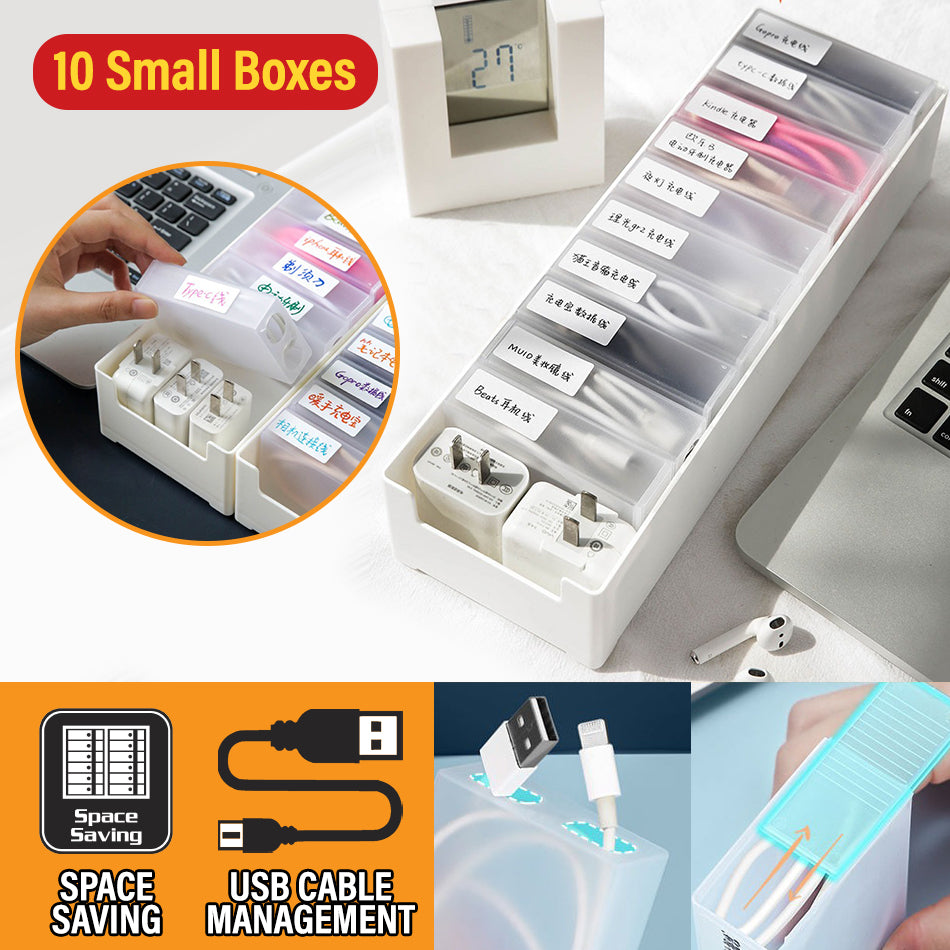 Usb Cable With Storage idrop Data USB Cable Storage Box Desktop Storage with 10 Small Boxes