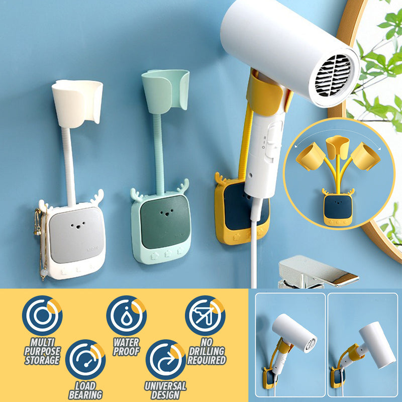 idrop Wall Mounted Hair Dryer Shower Head Hanging Rack Holder Peny