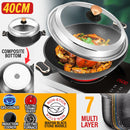 idrop [ 40CM ] KATA Maifan Nonstick Marble Stone Frying Cooking Wok / Periuk Kuali Masak Tidak Lekat / 40CM麦饭石双用大炒锅(组合盖)(KATA)