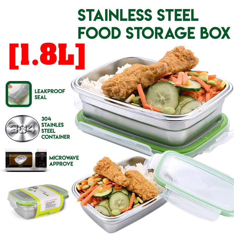 idrop Stainless Steel Food Storage Box with Lid Cover [1.8L]