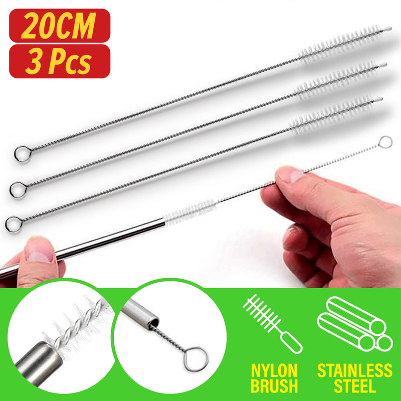 idrop [ 3pcs ] Stainless Steel Flexible Straw Cleaner