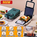 idrop Multipurpose Breakfast Maker Double Heating Sandwich Machine / Alat Masak Roti Waffle Pelbagai Guna /  定时双发热三文冶机(配双盘 )