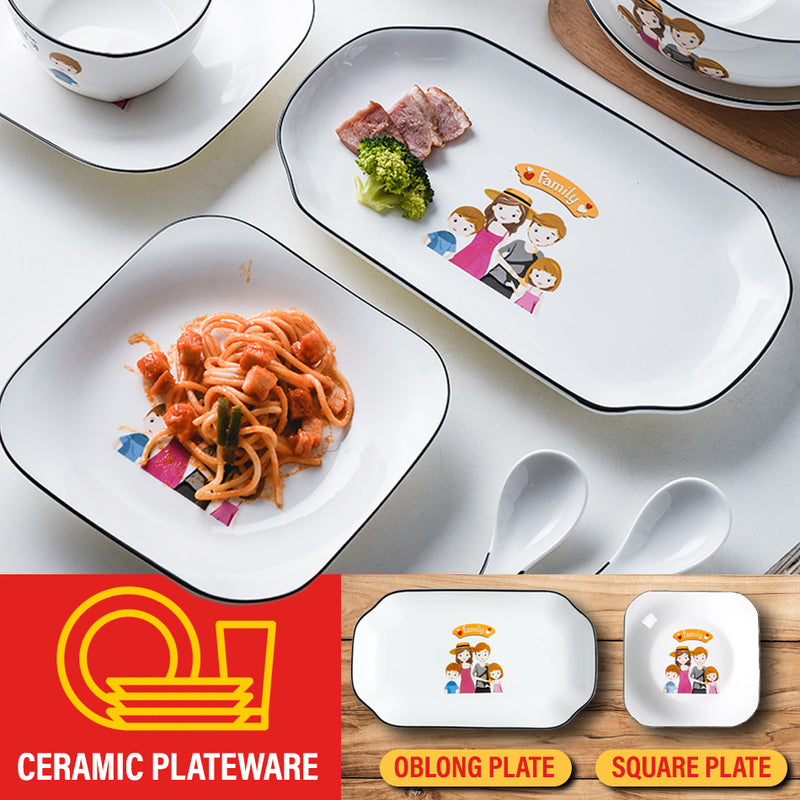 idrop Ceramic Family Plateware Dish Serveware [ Square / Oblong Plate  ]