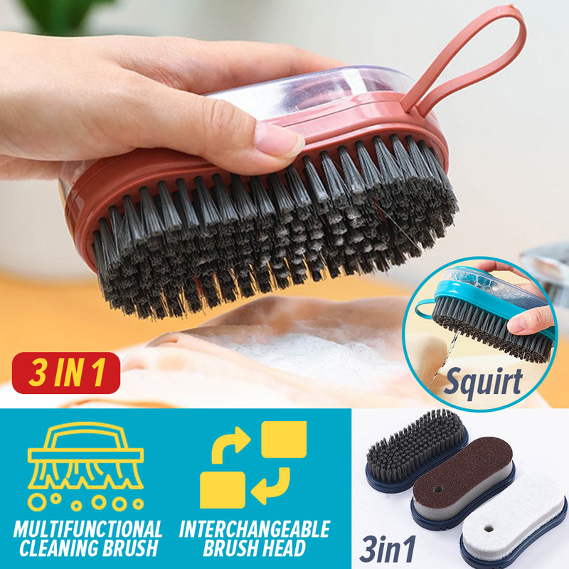 idrop Multifunctional Cleaning Scrubbing Brush / Berus Cuci Pelbagai Guna / 多功能液压清洁刷 (三个刷套装)(海绵刷 金钢砂 毛 刷