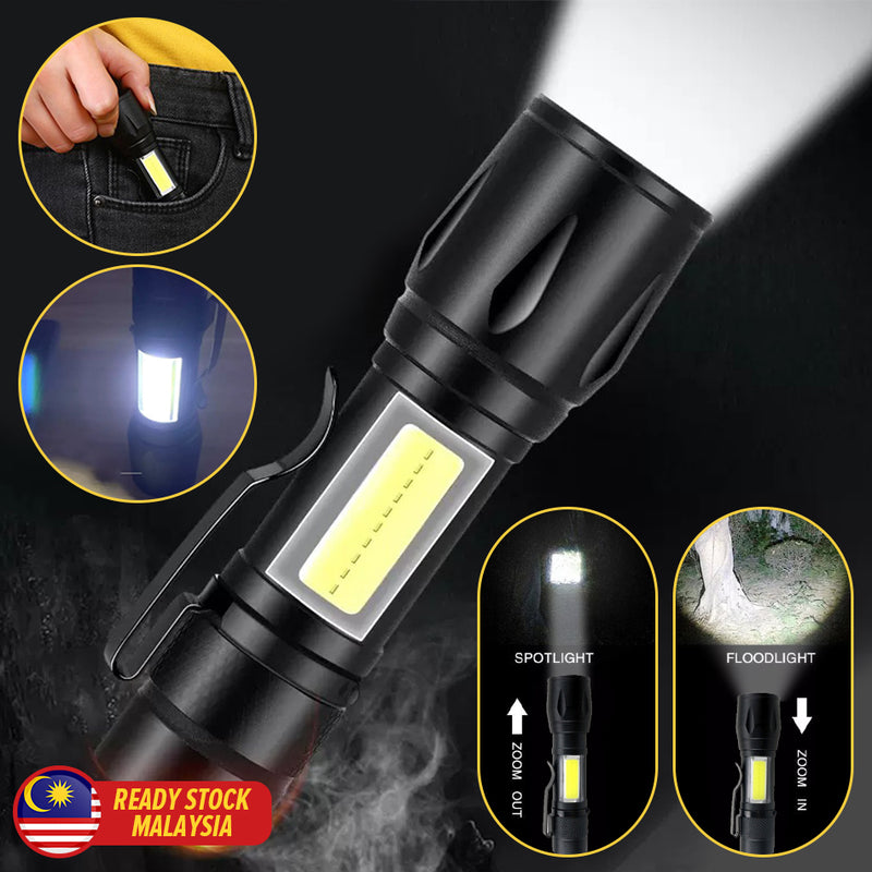 idrop USB Rechargeable LED Torch Light / Lampu Suluh LED USB / USB充电手电筒LED(塑料盒子)