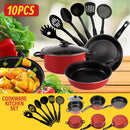 idrop [ 10pcs ] COOKWARE SET - Kitchen Cookingware Pot Pan and Utensils / Set Kuali dan Periuk Memasak / 厨房炊具锅具和餐具