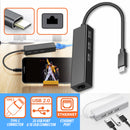 idrop 1 Port Type-C USB to Ethernet Cable & 3 USB 2.0 Port Cable Hub