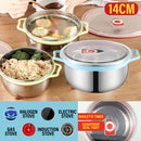 idrop [ 14CM ] Stainless Steel Multipurpose Food Storage Eating Bowl Container