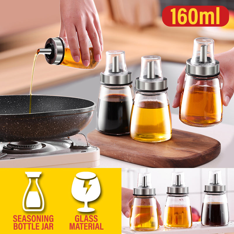 idrop [ 160ml ] Glass Oil & Sauce Bottle Seasoning Condiment Dispenser Jar