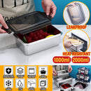 idrop [ 1000ml + 2000ml ] SUS316 Stainless Steel Antibacterial Rectangle Food Container Food Grade Heat Resistant Lunch Box / Bekas Makanan Keluli Tahan Karat Tahan Panas / 316材质抗菌不锈钢2件套保鲜盒长方形(1000ML+2000ML)