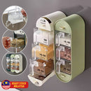 idrop Wall Mounted Vertical Seasoning Storage Box 5-Grid / Bekas Penyimpanan Perempah / (强力胶)5012