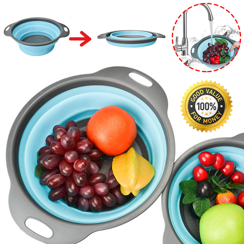 idrop Kitchen Foldable Collapsible Silicone Drainage Water Filter Basket