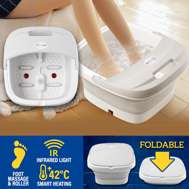 idrop Foldable Collapsible Compact Foot Spa with Feet Massage Roller Infrared Light and Heating Feature