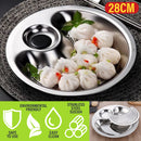 idrop [ 28CM ] SUS304 Stainless Steel Dumpling Tray Plate with Drainage Tray / Pinggan Makan Kuih Kukus + Alas Keluli Tahan Karat / SUS304不锈钢饺子盘盘带排水盘