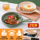 idrop [ 21CM ] Ceramic Cooking Skillet Pan with Single Handle / Kuali Leper Seramik / 陶瓷锅 陶瓷北欧明火单柄锅21CM