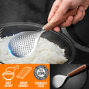 idrop Rice Scoop Stainless Steel SUS304 with Rosewood Wood Handle / Senduk Nasi Keluli Tahan Karat Dengan Pemegang Kayu / 可立花梨木不锈钢饭勺