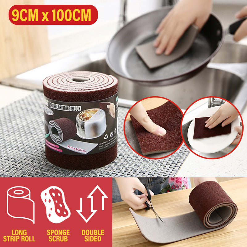 idrop [ 9CM x 100CM ] Cleaning Sponge Wipe Roll Span Basuh / Span Pencuci Gulung / (圈装)金钢砂海绵擦