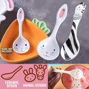 idrop Animal Design Ceramic Spoon / Sudu Makan Seramik Bertema Haiwan / 陶瓷匙小白兔斑马陶瓷勺子/ [ WHITE RABBIT ZEBRA ][ 1 PC ONLY ]