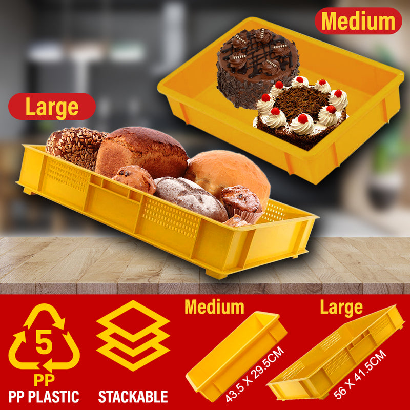 idrop Yellow Rectangular Crate Tray for Bakery & Industrial / Dulang Kuning Untuk Kegunaan Industri & Dapur / 用于烘焙和工业的黄色矩形板条箱托盘