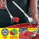 idrop [ 2 IN 1 ] Watermelon Dicing Cutter Fork Stainless Steel SUS304 / Garpu Pemotong Tembikai Keluli Tahan Karat / 304切瓜神器(西瓜果切叉)(幸福)