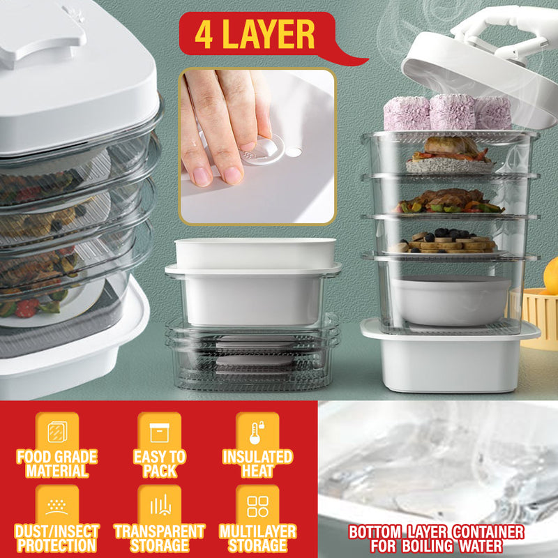 idrop 4 LAYER Multilayer Dust Proof Heat Insulated Food Storage