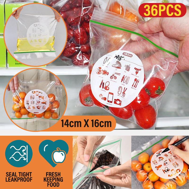 idrop [ 36PCS ] Fresh Keeping Sealed Food Packaging Zipper Bag [ 14cm X 16cm ] / Beg Bungkus Makanan / 小号密封袋14*16CM
