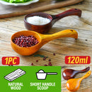 idrop [ 120ml ] Natural Wood Short Handle Scoop / Sudu Senduk Kayu Pemegang Pendek / 120ML长天然榉木短柄瓢