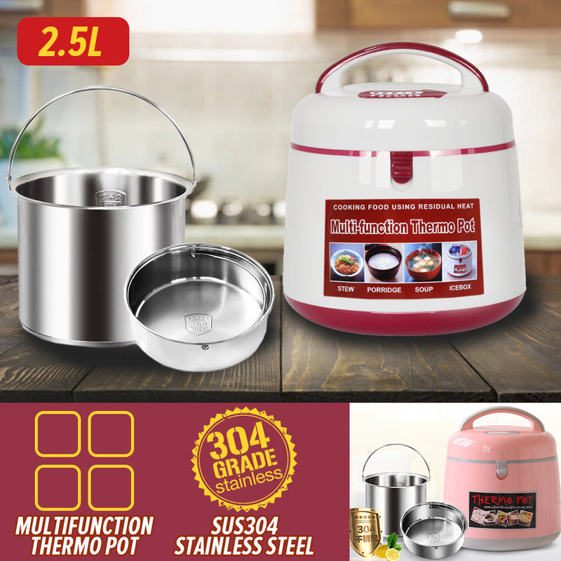 idrop [ 2.5L ] Multifunction Cooking Thermo Pot with Stainless Steel Inner Liner Pot / Periuk Masak Thermal Pelbagai Guna / 不锈钢内胆汤锅