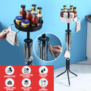 idrop Multifunctional Kitchen Storage Stand Rack with Detachable Hooks / Rak Penyimpanan Dapur Pelbagai fungsi dengan Cangkuk Boleh Cabut / 可拆卸挂钩多功能收纳架(黑色)