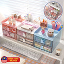 idrop [ 2 LAYER ] Desktop Table Drawer Storage Box for Stationary and Makeup / Kotak Meja Rak Penyimpanan Untuk Alat Tulis & Alat Solek / 塑料双层抽屉桌面收纳格
