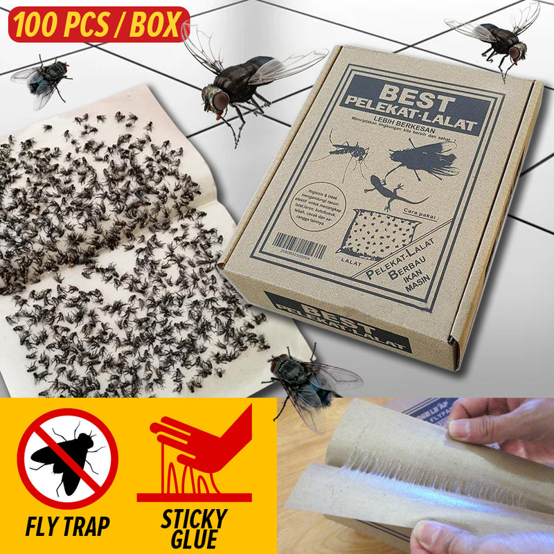 idrop [ 100PCS / BOX ] BEST Sticky Fly Trap / Perangkap Pelekat Lalat