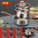 idrop [ 18CM ] Stainless Steel SUS316 Nonstick Honeycomb Single Handle Milk Pot + Steamer Layer / Periuk Masak Susu Keluli Tahan Karat + Pengukus / 316不锈钢双面蜂窝单柄奶锅+蒸笼18CM