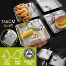 idrop Stainless Steel Food Tray Snack Plate SUS304 / Pinggan Makan Keluli Tahan Karat / 正方形304不锈钢格碟(饺子盘) [ 17.5 X 17.5 X 2.5CM ]