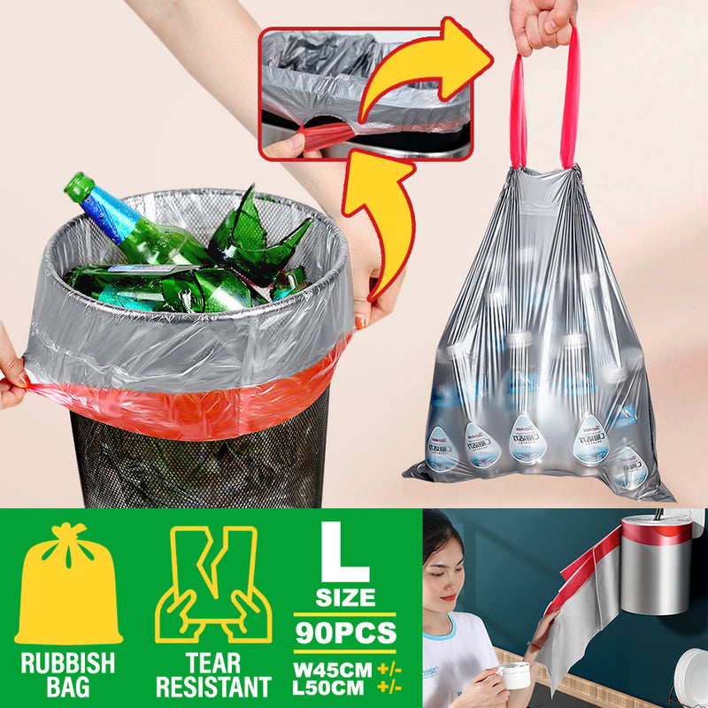 idrop [ 90pcs ] LARGE Non Tearable Garbage Bag / Plastik Sampah Tahan Lasak & Koyak BESAR / 大卷90只免撕穿绳垃圾袋
