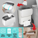 idrop [ 2 IN 1 ] Wall Mounted Trash Rubbish Bin + Tissue Plastic Roll Storage / Tong Sampah + Kotak Simpanan Tisu & Plastic / 塑料中号滑盖壁挂垃圾桶