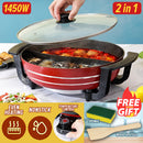 idrop [ 2 IN 1 ] Multifunctional Electric Hot Pot Nonstick Cooker 1450W 220v 50Hz / Periuk Masak Hotpot Tidak Lekat / 多功能电火锅不粘锅 1450W 220v 50Hz [ FREE GIFT INCLUDED ]