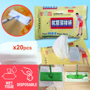 idrop 20 Pcs Super Wet Wiper Disposable Wet Tissue for Mop Wiper Use / Tisu Basah Pakai Buang Untuk Mop / (家易洁)20片装抗菌湿抹纸