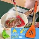 idrop Kitchen Nonstick Silicone Cooking Spatula with Wooden Handle / Spatula Dapur Memasak Dengan Pemegang Kayu / 厨房不粘硅胶木柄烹饪锅铲
