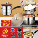 idrop [ 2 LAYER ] 18CM Stainless Steel Milk Pot + Steamer layer Cooker