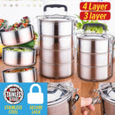 idrop 3 LAYER / 4 LAYER - 14cm Stainless Steel Lunch Box Food Container