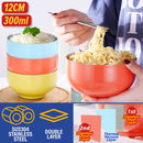 idrop [ 12CM / 300ml ] Stainless Steel SUS304 Antibacterial Double Layer Eating Bowl Mangkuk Makan Keluli Tahan Karat 抗菌彩色不锈钢双层碗(304不锈钢)