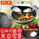 idrop 40CM Non Stick Kitchenware Cookware Cooking Wok Pot + Lid Cover