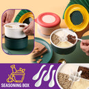 idrop Multi Compartment Grid Seasoning Storage Box with Spoons / Kotak Simpan Rempah Ratus / 美之扬四格塑料调味盒